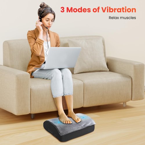 Beleduc Ergonomic Under Desk Foot Rest with Heat,Vibration Massage, Heated Foot Rest for Under Desk at Work, Foot stools for Under Office Desk