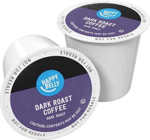 Happy Belly Dark Roast Coffee Pods - Compatible with Keurig 2.0 | 100 Count Pods