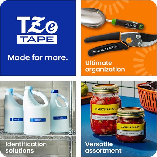 Brother Genuine P-Touch TZe Black Print on Blue Label Tape - Laminated, 1in x 26.2ft, Durable & Water-Resistant