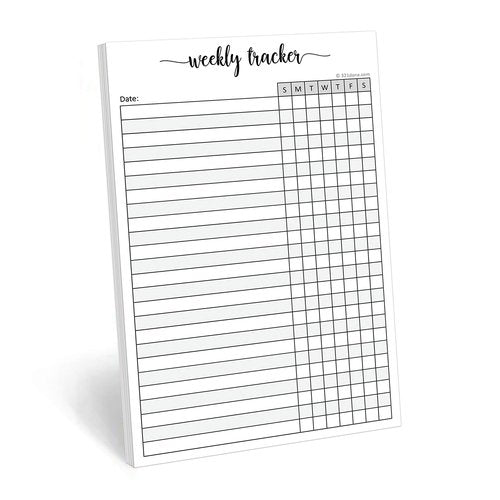 321Done Weekly Tracker Notepad - 50 Sheets (5.5" x 8.5") - Habit Tracking Days of Week Tear-Off Sheets, Planner Organizing - Made in USA - Simple Script