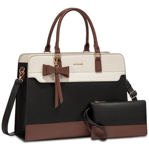 LOVEVOOK Laptop Tote Bag for Women,Leather Work Bag, Waterproof Business Teacher Bag,Large Computer Handbag Purse Briefcase,Office Gifts for Women