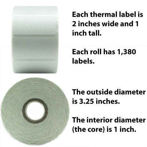 Premium, Extra Sticky 2x1in Direct Thermal Label 12 Pack. Bulk (16,560 pcs) Perforated Top Coated, Self-Adhesive Stickers for FNSKU Barcodes. Zebra Printer Compatible. Packaging and Shipping Supplies.