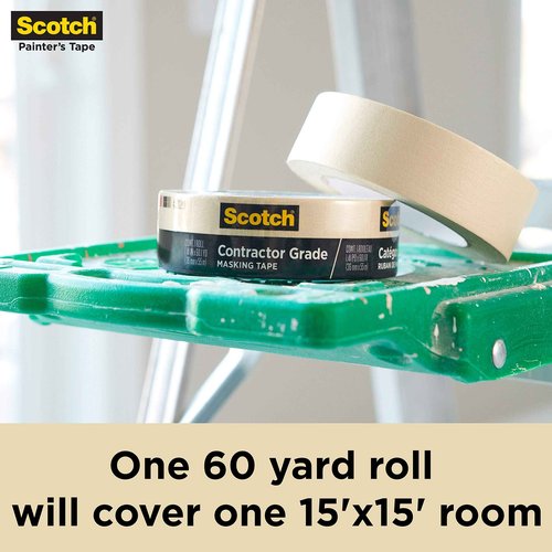 Scotch Contractor Grade Masking Tape, 1.41 inches by 60.1 yards (1442 yards total), 2020, 24 Rolls