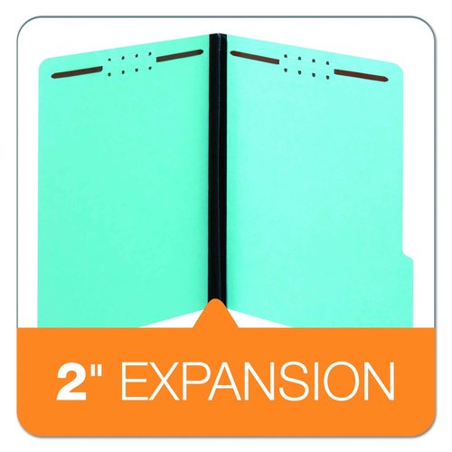 Globe Weis Pendaflex Pressboard Fastener Folders, Letter Size, Light Blue, 2" Expansion, 1/3 Cut, 25/BX (61542)