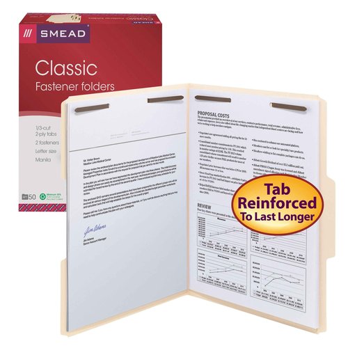 Smead Fastener File Folders (14537) and Smead Fastener File Folders (12040)