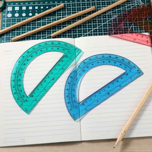 Zonon 200 Pieces Protractors Bulk Plastic 180 Degrees 6 Inch Translucent Protractors for Geometry, Angle Measurement, Students School Supplies