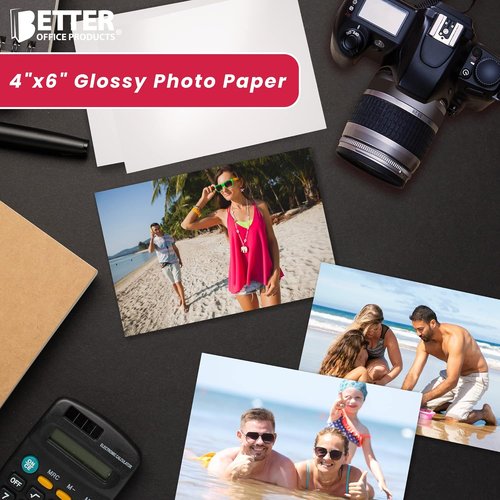 Better Office Products Premium Glossy Photo Paper - 4 x 6 Inch, 400 Sheets, 200 GSM Quality
