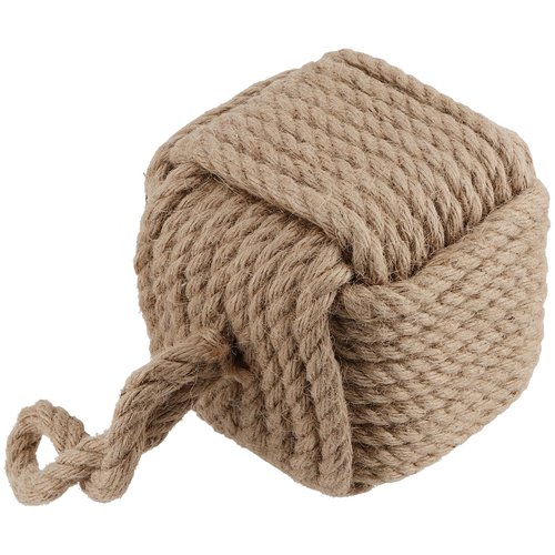 SEHOI 2 PCS Square Rope Knot Door Stops, 5.5 x 5.5 Inch Jute Door Stoppers with Handle, Nautical Knot Door Stopper for Doors and Windows, 5.3lbs