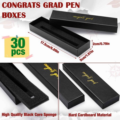 FoldTier 30 Set Graduation Pen Gifts Inspirational Ballpoint Pens with Congrats Grad Gift Boxes Funny Graduate Party Favor Gift for Class of 2025 Graduation Party Office School Stationery Supply