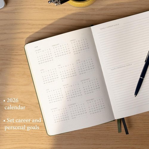 Anecdote 2026 Planner - 52-Week Daily Planner with Vegan Leather Hardcover | Ocean Blue, Start Anytime & Achieve Your Goals