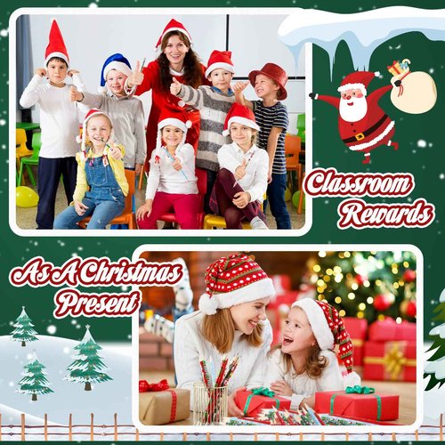 Yexiya Christmas Pencils Bulk for Kids Colorful Wood Pencils with Erasers, Snowman, Santa and Elk Design for Office School,12 Styles(336 Pcs)