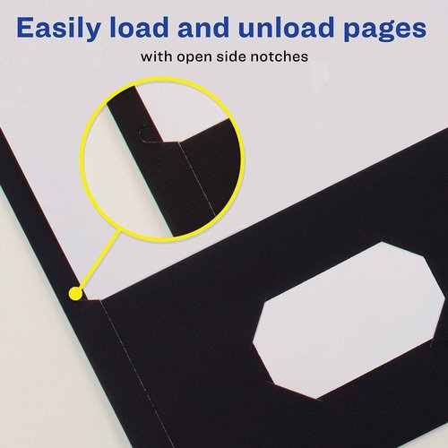 Avery Two Pocket Folders, Holds up to 40 Sheets, Business Card Slot, Case Pack of 125 Black Folders (47988)