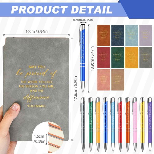 Colarr 40 Pcs Employee Appreciation Gifts Bulk Inspirational Notebook A6 PU Leather Journal Motivational Pen Thank You Gift for Staff Team Coworker Teacher Office(Vivid Colors,May You)