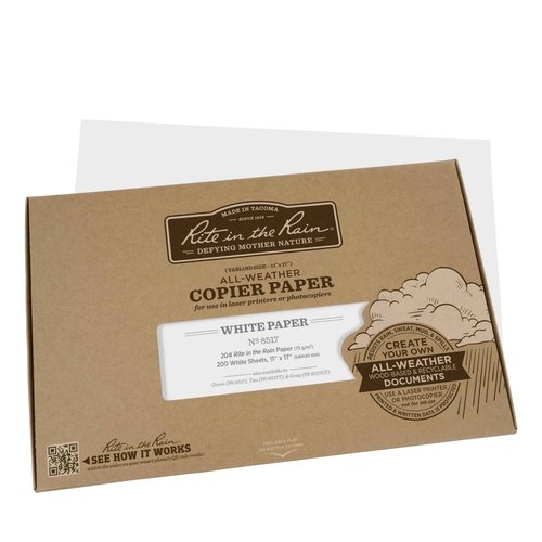 Rite In The Rain Weatherproof Copier Paper, 11" x 17", 20# White, 200 Sheet Pack (No. 8517)