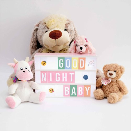 Bonnyco Pink Cinema Light Box - 400 Letters & Emojis | LED Home Decor for Girls & Women