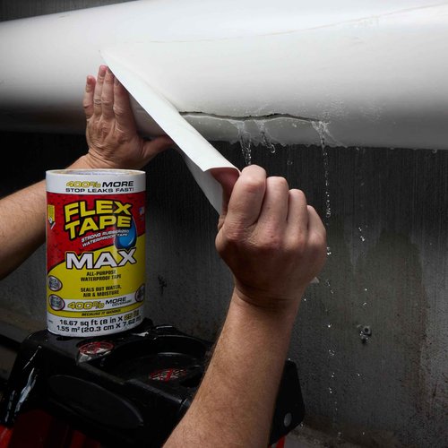 Flex Tape, MAX, Original Thick Flexible Rubberized Waterproof Tape - Seal and Patch Leaks, Works Underwater, Indoor Outdoor - Home RV Roof and Pool Repairs, Clear, 4 in x 25 ft, Pack of 1