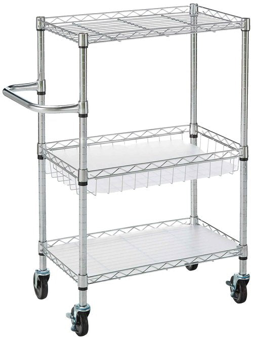 Lorell LLR84859 3-Tier Rolling Cart