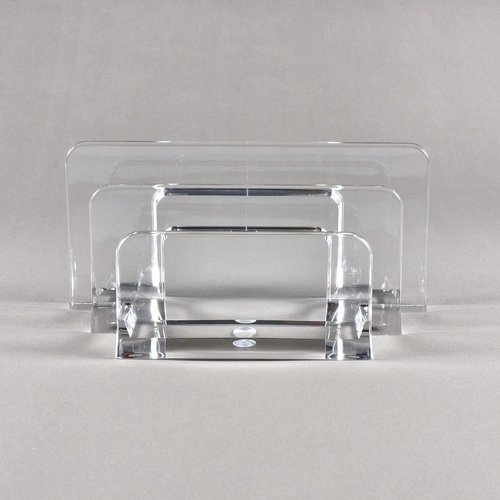COM.TOP New Acrylic Letter Sorter - Clear for Paper, Mail, Envelope, Organizer | Office Supplies, Desk Accessories, 6.4" x 2.4" x 3.1"