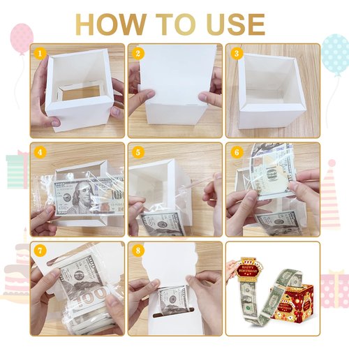 Casino Birthday Money Gift Box, Happy Birthday Poker Box with Draw Strip, Las Vegas Pull Out Cash Boxes, Casinos Birthday Gifts Boxes for Women Men, Casino Cash Boxes Party Decorations for Poker Night