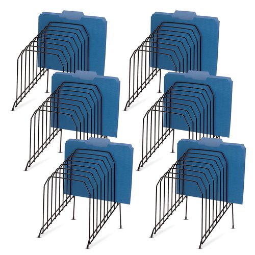Officemate Large Incline Sorter, 8 Compartment, Wire, 8.5 x 10.375 x 12.625 Inches, Black (252120) (Pack of 6)