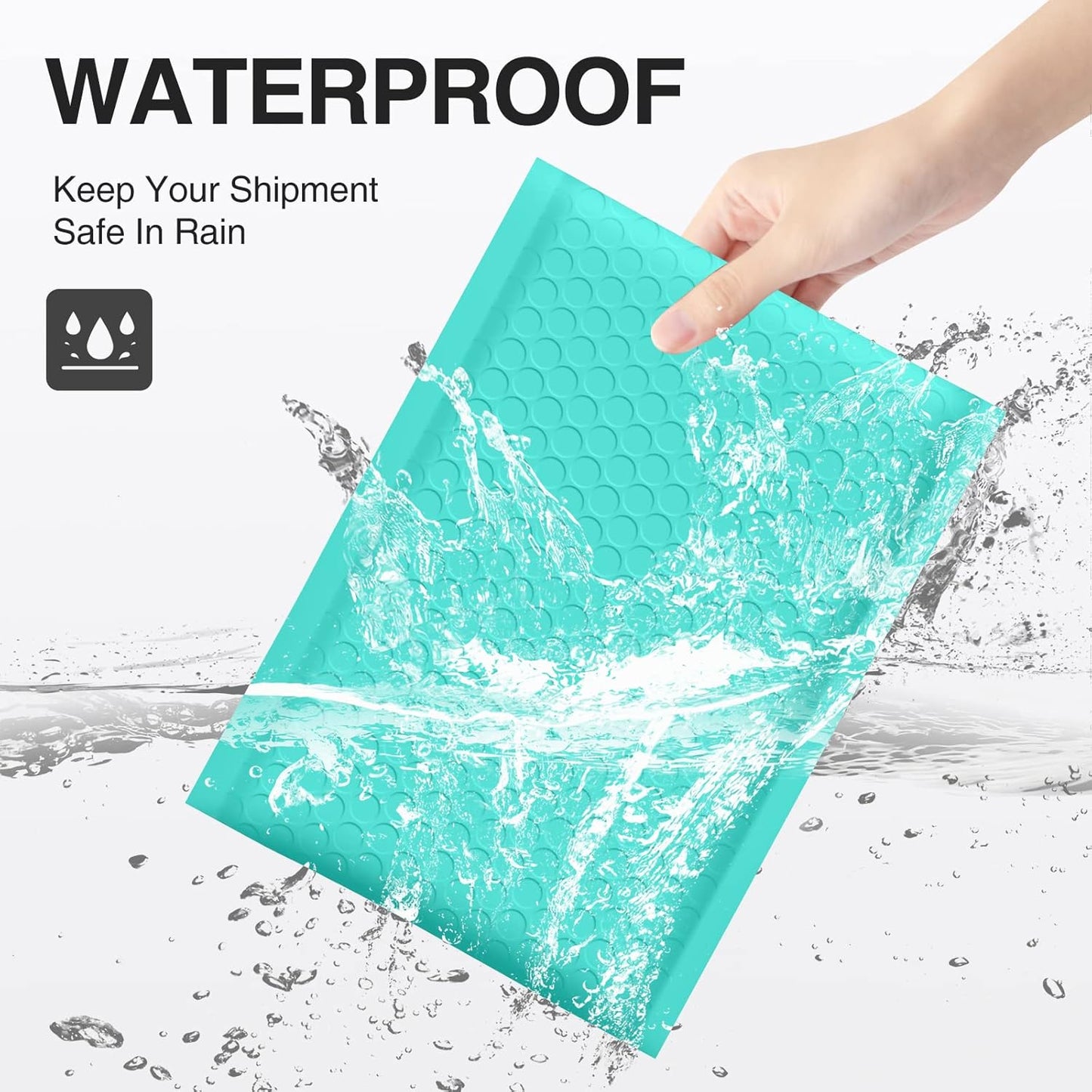 UCGOU Bubble Mailers - Teal 6x10 Inch Poly Padded Envelopes | 50 Pack Waterproof Self-Seal Bags for Shipping