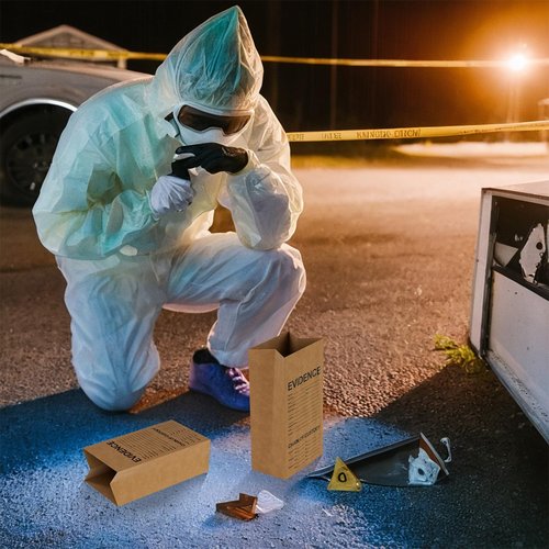 25 Pack Crime Scene Paper Evidence Bag for Receipts, 9.45 * 5 * 3 inch Paper Evidence Bags