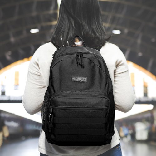 Wrangler Backpack for Men and Women, Casual Daypack for Travel, Work School, Laptop Backpack with Notebook Sleeve