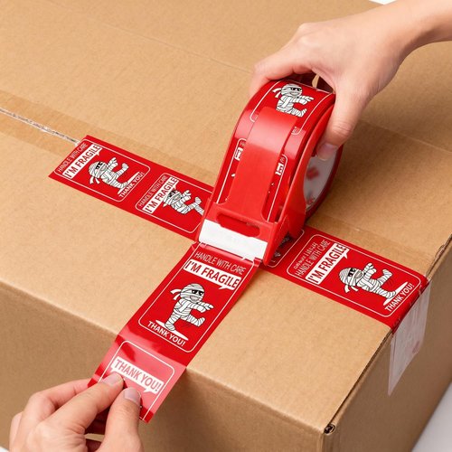 Funny Fragile Tape | Mummy Design Box Sealing Tape - Easy Tear, Safe for Shipping - 1.78 Inch x 60 Yards