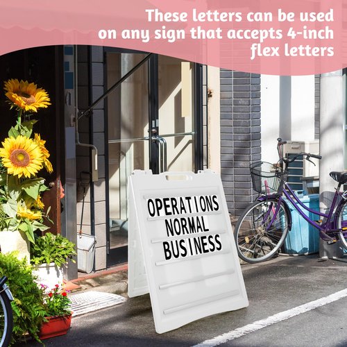 Resurhang 78 Pcs Replacement Letters for White Message Board Sidewalk Signs Outdoor Plastic Changeable Letters for Yard Signs with 4 Inch Tracks, 3 of Each A to Z Black on White Background