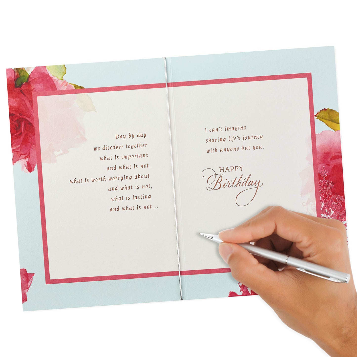 Hallmark Birthday Card for Wife (Roses with Pattern)