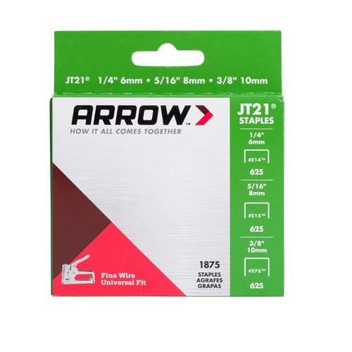 Arrow 21MP1 Thin Wire Staples Multipack - Ideal for Staple Guns & Upholstery | 1875 Count in 1/4", 5/16", 3/8" Sizes
