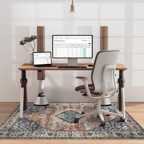 nusoarug Office Chair Mat for Hardwood Floor, 36"×48" Boho Under Desk Mat Rug with Non-Slip Backing as Floor Protector, Computer Rolling Chair Mat for Office Home, Machine Washable, Red