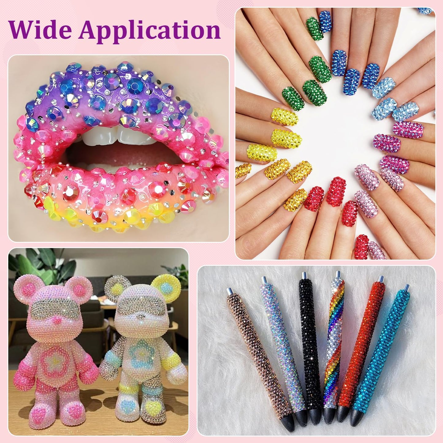 8500Pcs Resin Rhinestones with Tweezers for Crafting, Mixed-Color 5mm Bedazzling Crystal with 3Pcs 10ml B7000 Jewelry Glue for DIY Crafts Clothing Tumblers Shoes Fabric Nail Art