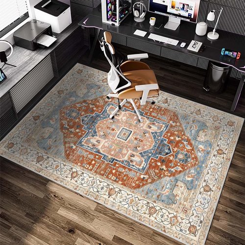 Fuzorise Office Chair Mat for Hardwood Floor,Desk Chair Mat for Rolling Chairs,Computer Gaming Chair Mat Rectangular Office Rug,Anti Slip Non-Curve Floor Protector for Home Office.(2.9ftx3.9ft)