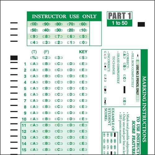 882-E Compatible Test Forms, PDP-100 Question Exam Sheet (Package of 500 Forms)