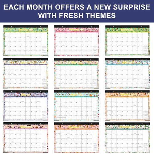 Lbylyhxc Desk Calendar 2025 - 2026, Monthly Calendar 2026, 18-Month School Year Calendar, July 2025 to December 2026, Monthly Large Desktop/Wall Calendar for Teacher with Corner Protectors 17" X 12" (Desk Calendar Seasons, 17x12 inches)