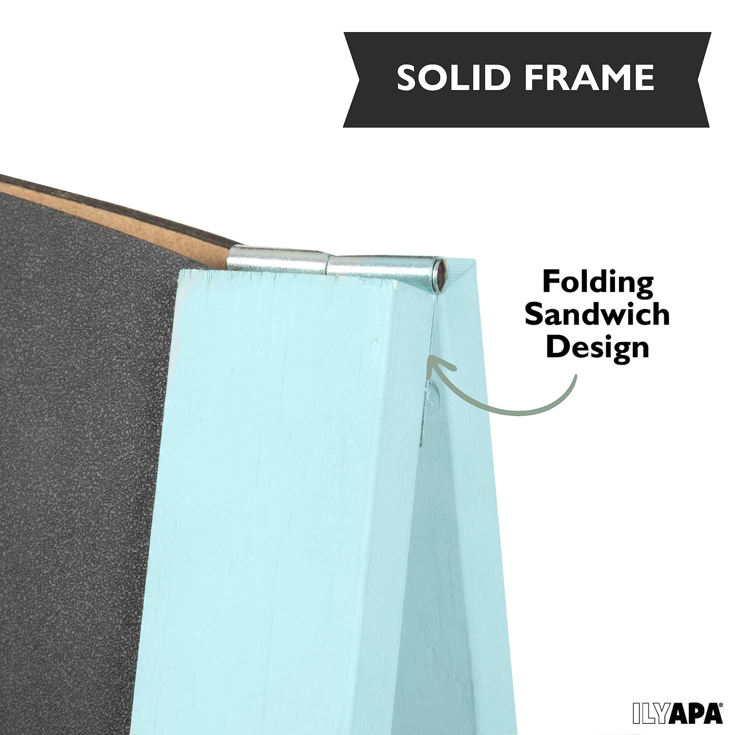 Ilyapa A-Frame Chalkboard Sidewalk Sign - Rounded Top Folding Menu for Restaurant, Business or Weddings, Office, Weddings - Seafoam, 18 x 32 Inches