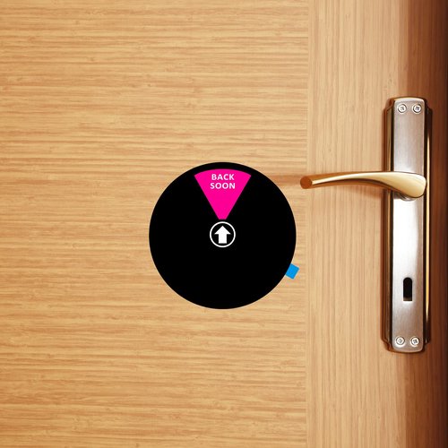 Office Door Sign,Do Not Disturb/Come in Welcome/Out of Office/in a Meeting/Back Soon/Working Remotely Sign, Privacy Door Indicator That Lets Others Know Whether You're Available Or Not (6inch,Black)