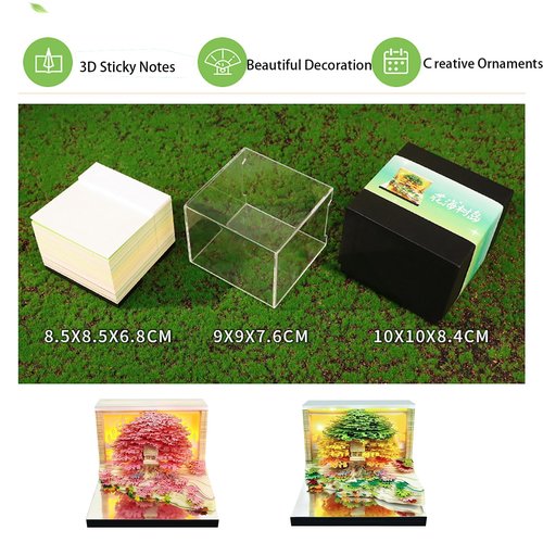 3D Calendar 2026 Unique Paper Sculpture Calendar For Desk Decor Paper Sculpture Tree House With Lights Design（ Not Including Battery) ﻿ ﻿ ﻿ (Green)