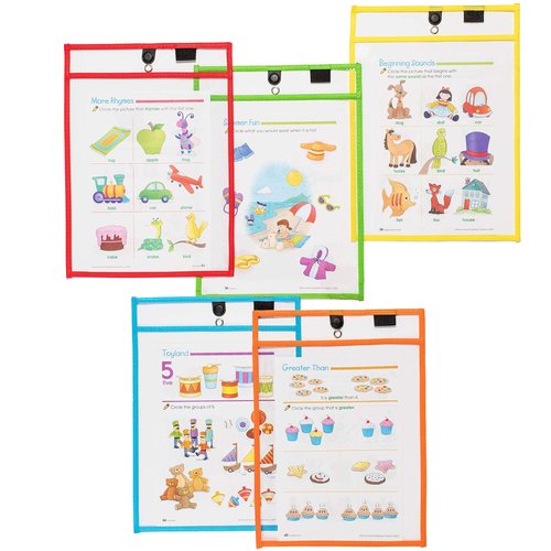 Magnetic Dry Erase Pockets by Two Point (30-Pack) - 10 x 14 in - Portrait Clear Dry Erase Pocket Sleeves, Job Shop Ticket Holders, Clear Paper Sleeves Protectors, Magnetic Pouch