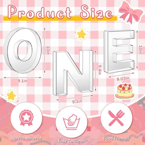 DoubleFill 10'' Acrylic Charcuterie Letters - Fillable 3 Pcs Set for Baby Shower & Birthday Party