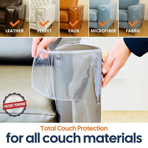 Cat Scratch Furniture Protector for Couches, Couch Arm Covers, Anti-Scratch Furniture Protector for Leather Couch, Cat Deterrent, Sofa Arm Covers, Couch Corner Protector - Model 1b