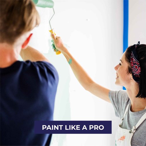 Zigglet Blue Painters Tape – Wide Masking Tape for Painting Walls & Trim, Clean Removal, No Residue – Heavy Duty Blue Tape for DIY, Multi‑Surface Paint Tape for Professionals - 60 Yards | Pack of 24