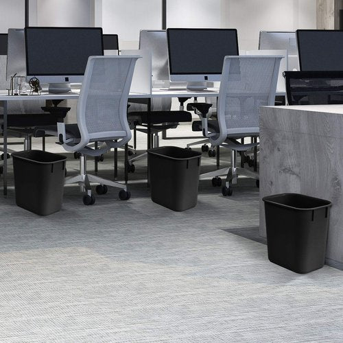 Acrimet Wastebasket, Deskside Bin, 3.25 Gallon/13 Quart/ 12 Liter (Plastic) (Black Color) (Set of 4)