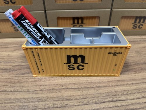 Yixoo Desk Organizer, Pen Pencil Holder, Business Name Cards Holder, Shipping Container Model Storage Box, Secret Storage Box with Multiple Compartments Office Supplies Multi-function (MSC)
