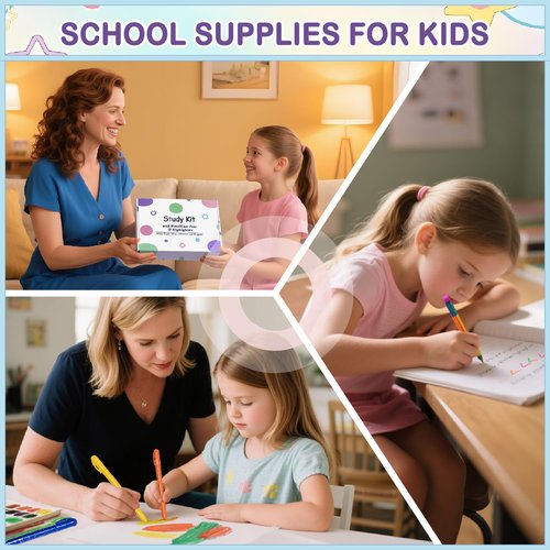78PCS Aesthetic School Supplies with Cute Pencil Case, Pastel Highlighters Gel Pens Mechanical Pencils Set 0.5 0.7 & 2.0mm, Back to School Supplies Student Stationary Set, Pencil Pouch with Supplies