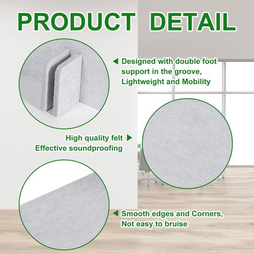 DoubleFill 2 Pack Acoustic Desk Divider Partition 23.6 x 47.2 Stand up Freestanding Privacy Panel Noise Visual Distractions Reducing Table Divider for Student Reception Area Office(Beige)