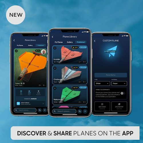 POWERUP 4.0 Smartphone Controlled Paper Airplane Kit - Easy to Fly with Autopilot & Gyro Stabilizer