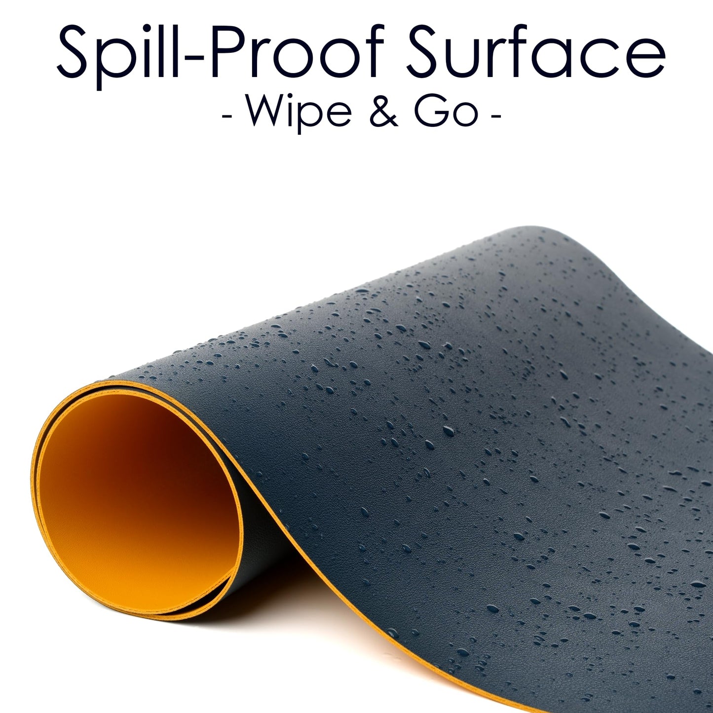WAYBER Leather Desk Pad Protector, Waterproof Mouse Pad, PU Desk Mat, Office Desk Cover, Desk Writing Mat for Office/Home/Work/Cubicle (Blue/Yellow) 31.5x15.8 in