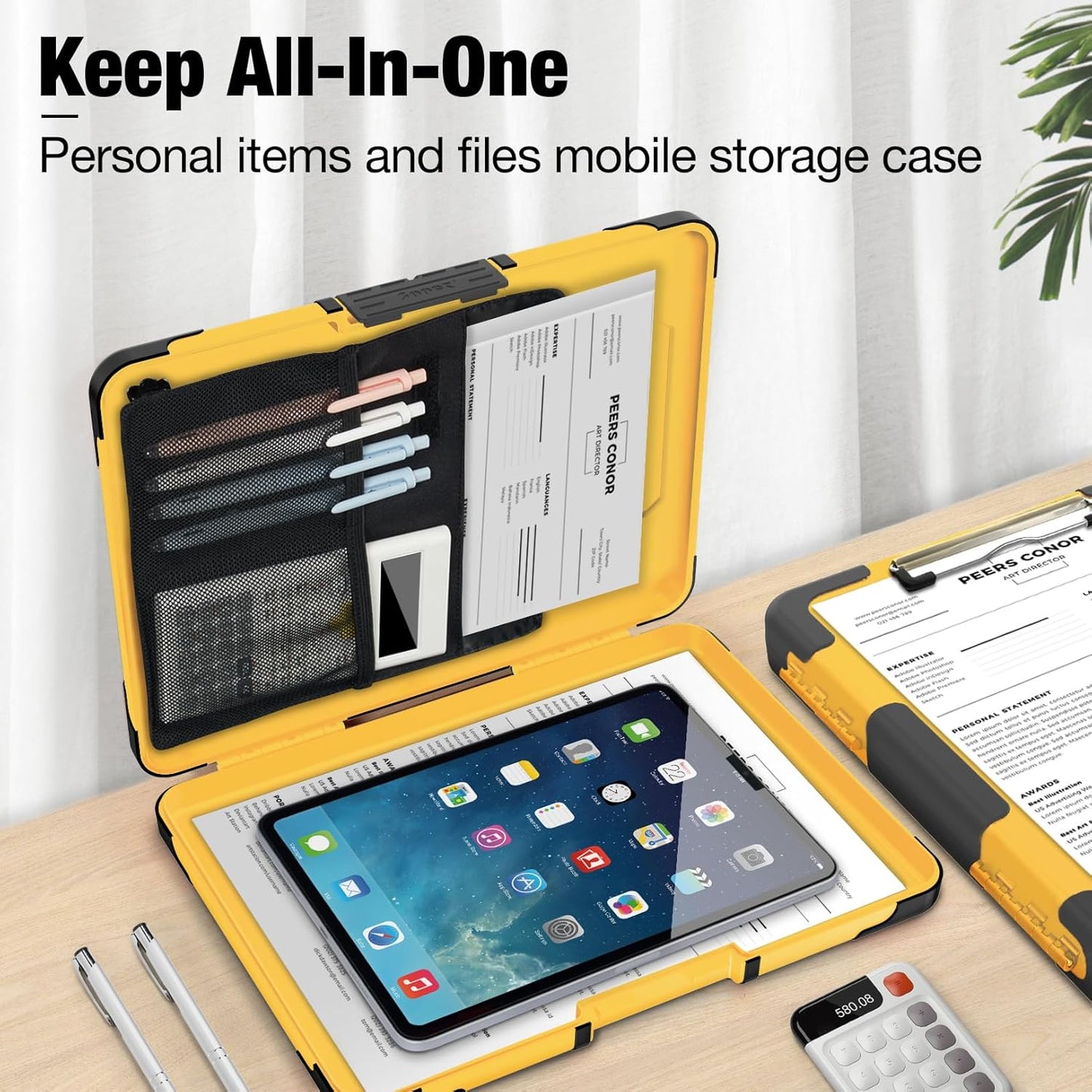Sooez Toughest Clipboard - Heavy Duty Plastic with Storage & Pen Pouch | A4/Letter Size 8.5x11”